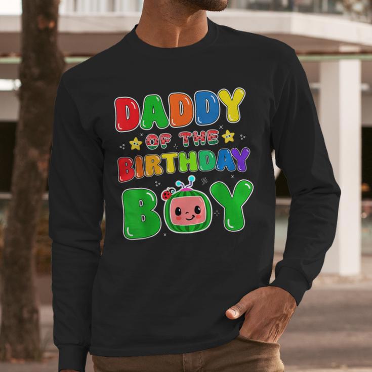 Dad And Mom Daddy Of The Birthday Boy Tee Melon Family Party Men Long Sleeve T-Shirt