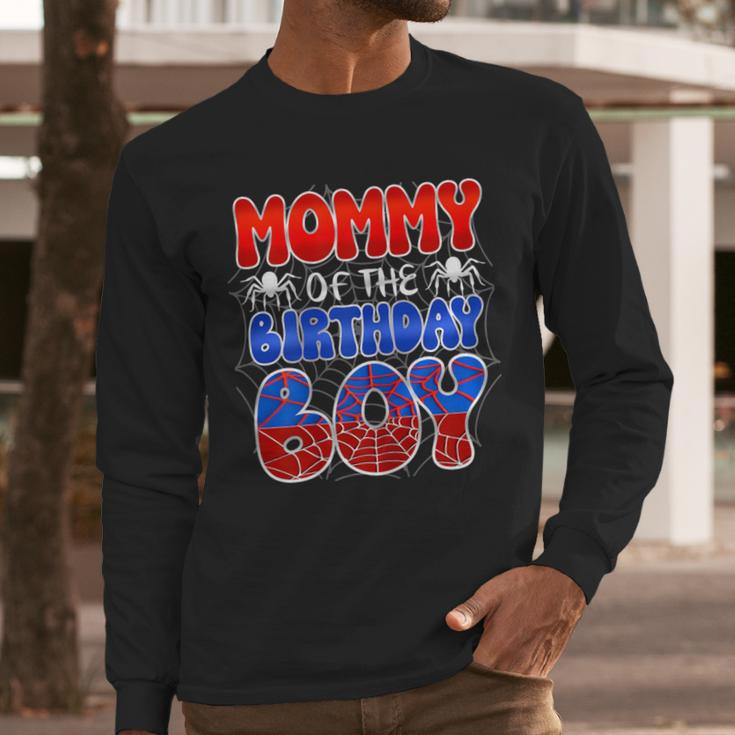 Dad And Mom Mommy Birthday Boy Spider Family Matching Men Long Sleeve T-Shirt