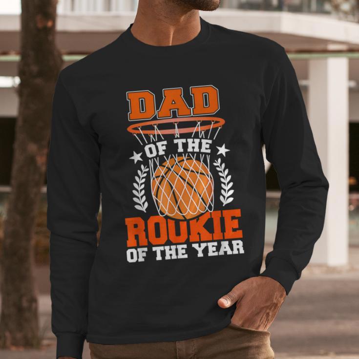 Dad Of Rookie 1st Basketball Bday Theme Matching Men Long Sleeve T-Shirt