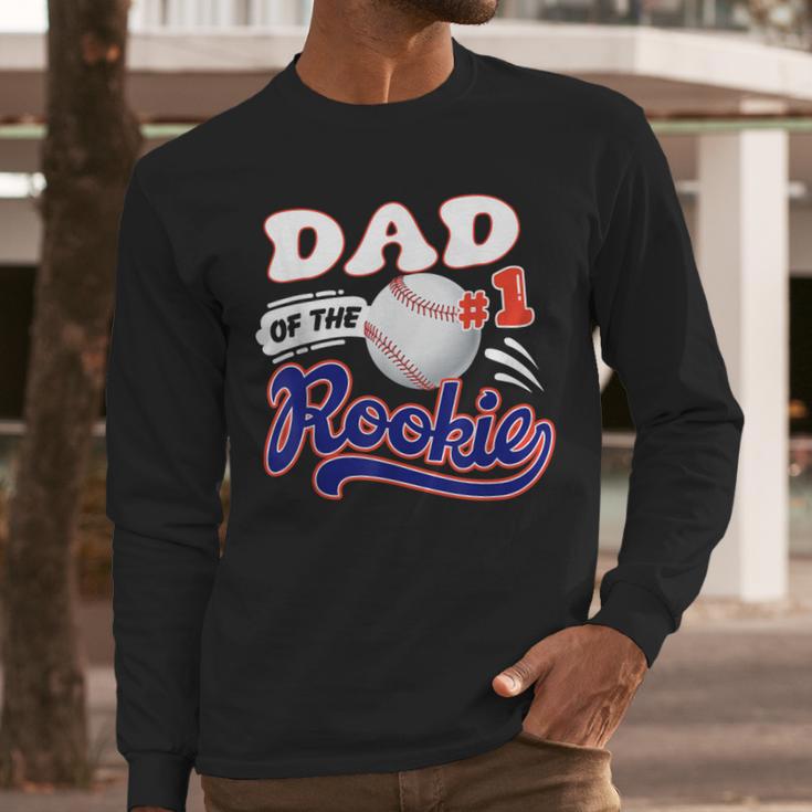 Dad Rookie Of Year 1st Birthday Baseball Theme Matching Men Long Sleeve T-Shirt