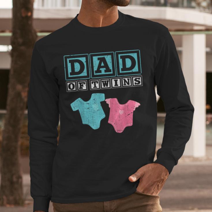 Dad Of Twins Family Daddy Fathers Day Future Parents Men Long Sleeve T-Shirt