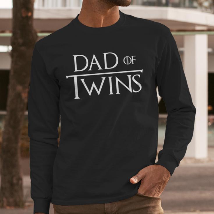 Dad Of Twins Quote Twin Daddy Fathers Day Men Long Sleeve T-Shirt