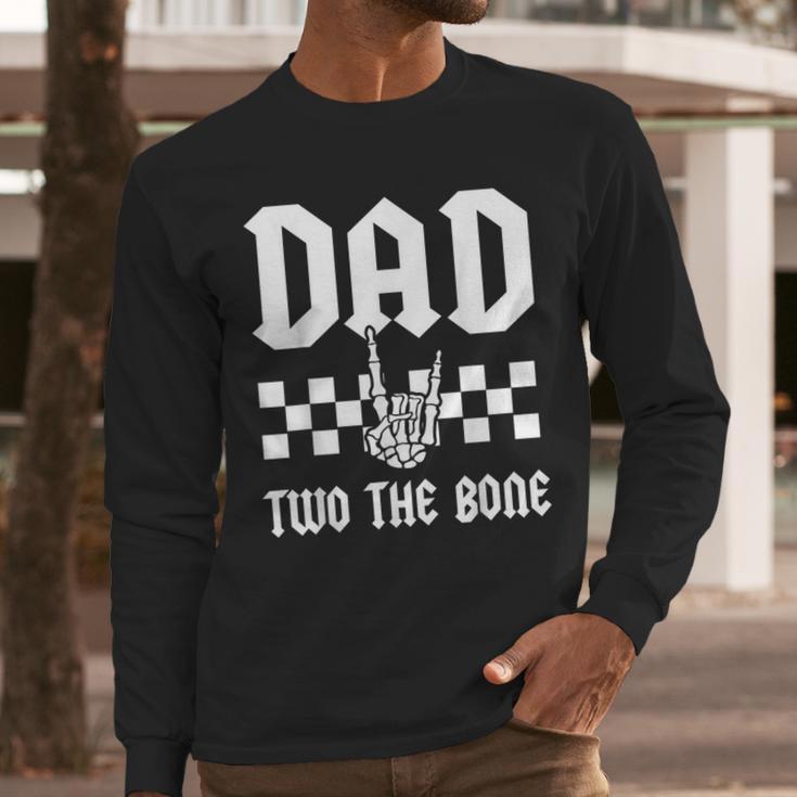 Dad Two The Bone Skeleton Hand 2nd Birthday Boy Girl Men Long Sleeve T-Shirt