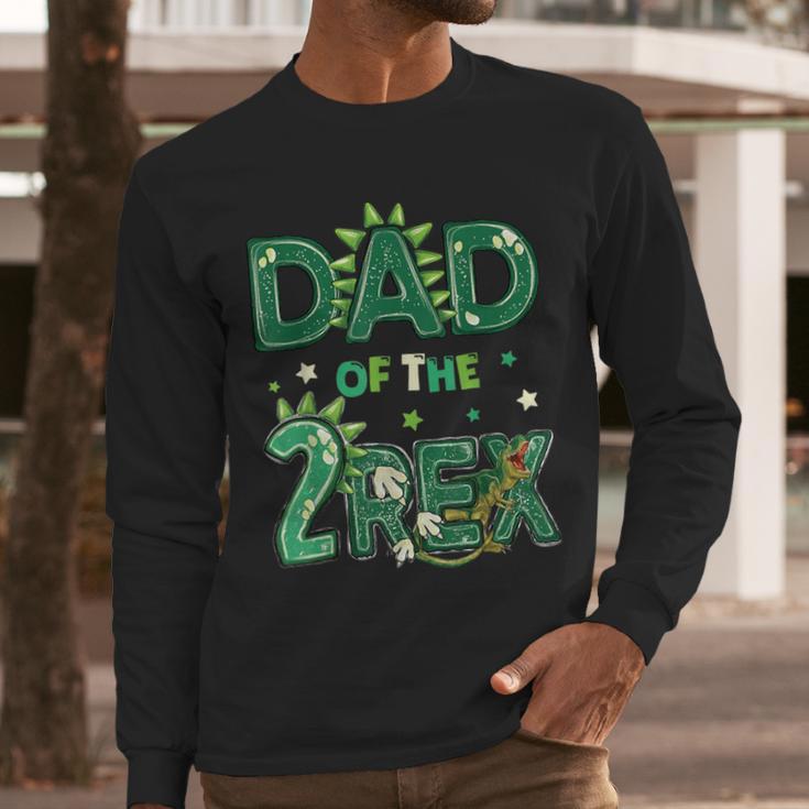 Dad Of The Two Rex Birthday Dinosaur Family Matching Men Long Sleeve T-Shirt