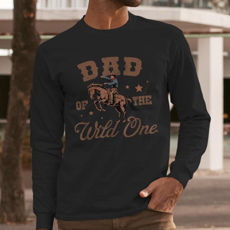 Dad Of The Wild One Cowboy Western Rodeo Party Matching Men Long Sleeve T-Shirt