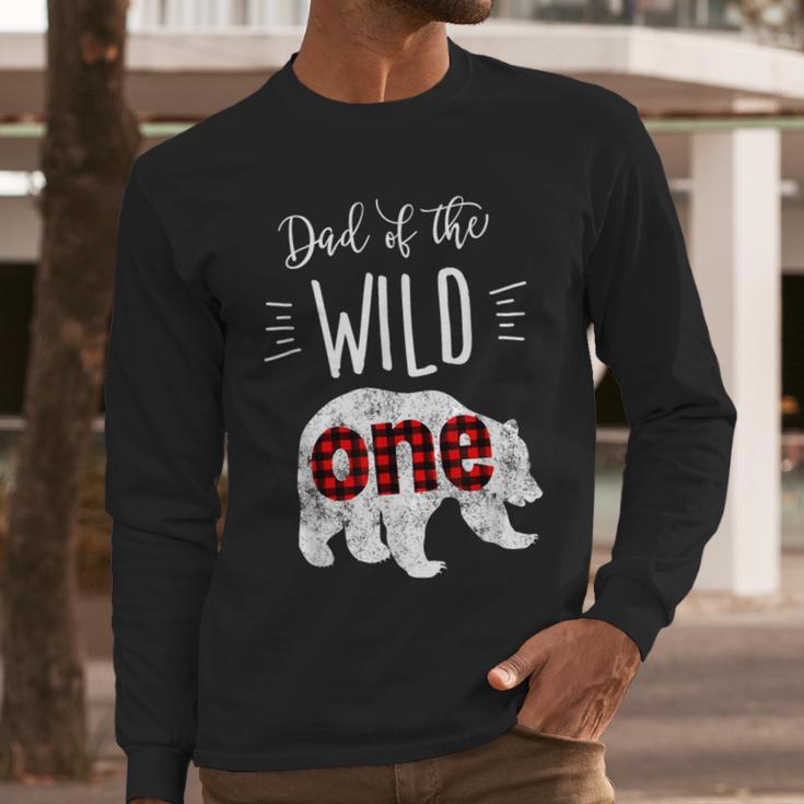 Dad Of The Wild One Shirt Bear Lumberjack 1st Birthday Tee Men Long Sleeve T-Shirt