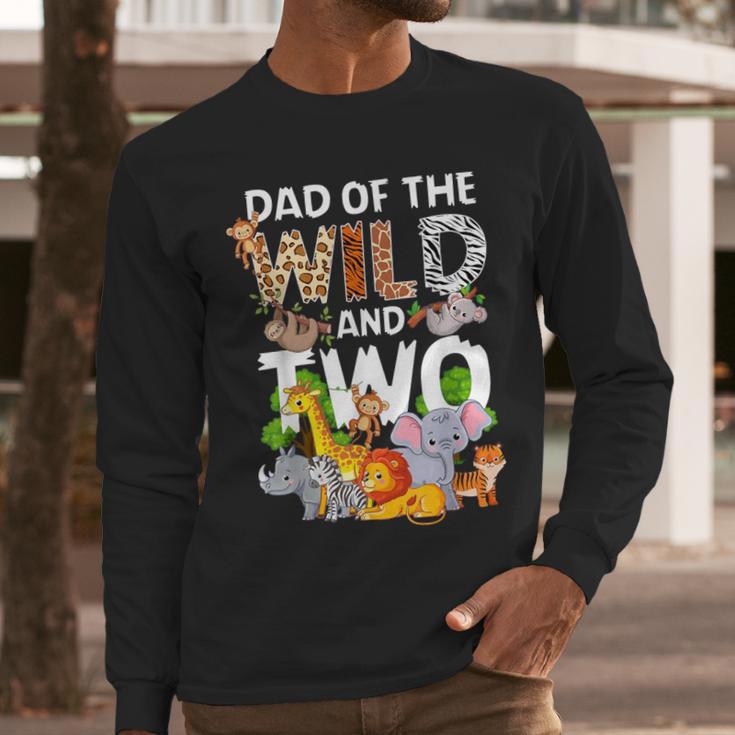 Dad Of The Wild Two Zoo 2nd Birthday Safari Jungle Animal Men Long Sleeve T-Shirt