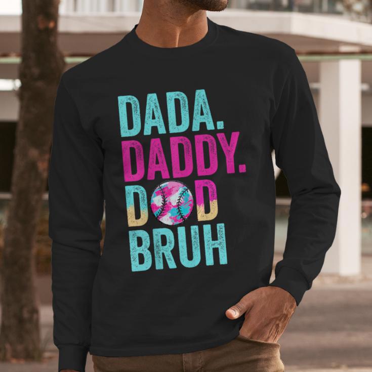 Dada Daddy Dad Bruh Baseball Drip Ice Cream Dad Bruh Men Long Sleeve T-Shirt