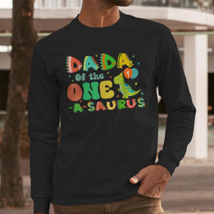 Dada Of The One-A-Saurus 1st Birthday Boy Dinosaur Family Men Long Sleeve T-Shirt