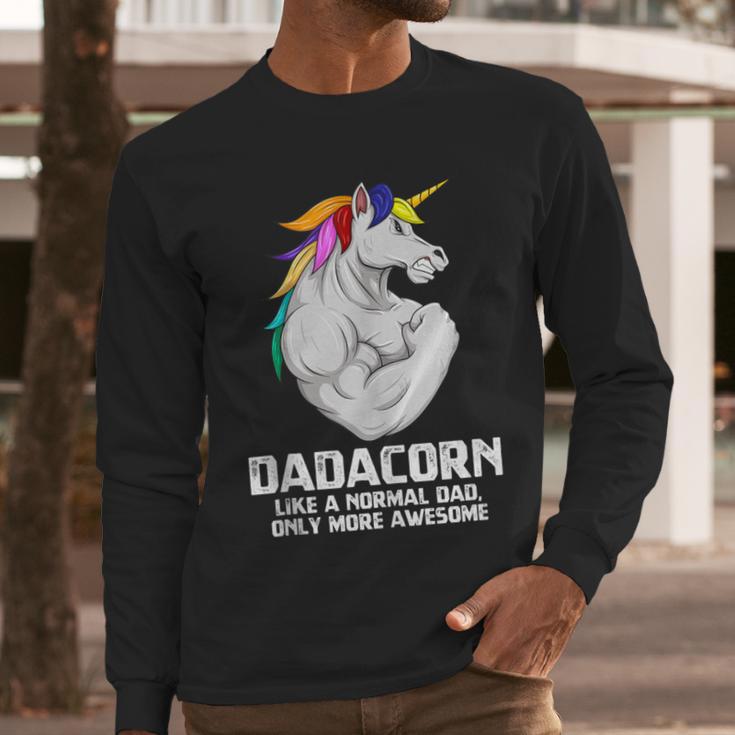 Dadacorn Muscle Dad Unicorn Fathers Day Men Long Sleeve T-Shirt
