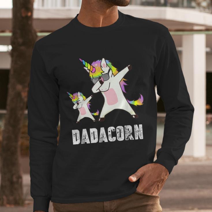 Dadacorn Shirt Unicorn Dad And Baby Best Father Men Long Sleeve T-Shirt