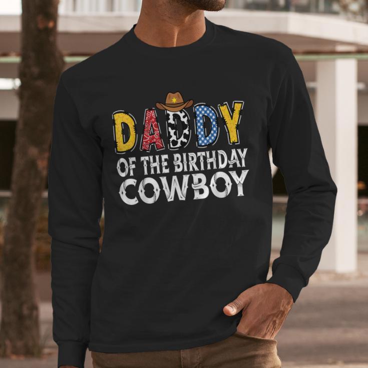 Daddy 1st Birthday Cowboy Western Daddy Birthday Boy Men Long Sleeve T-Shirt