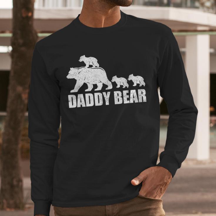 Daddy Bear 3 Cubs Shirt Daddy Bear 3 Kids Tshirt Dad 3 Kids Men Long Sleeve T-Shirt