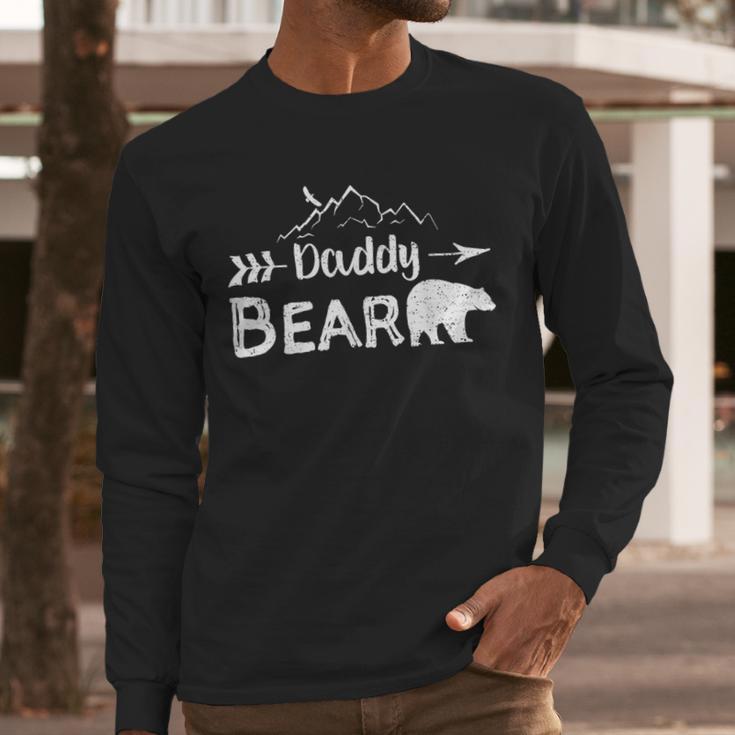 Daddy Bear Shirt Matching Family Mama Papa Bear Camping Men Long Sleeve T-Shirt