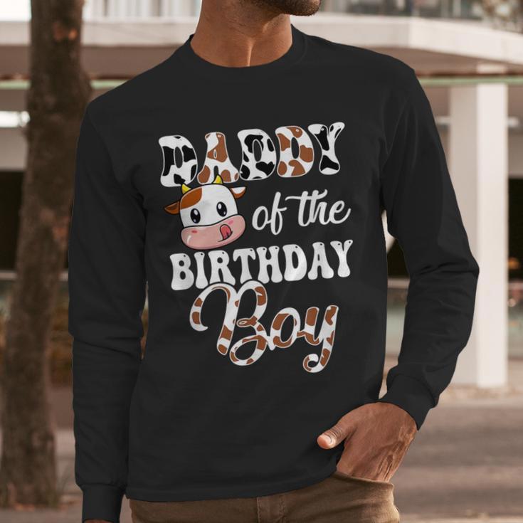 Daddy Of The Birthday Boy Cow Farm 1St Birthday Boy Men Long Sleeve T-Shirt