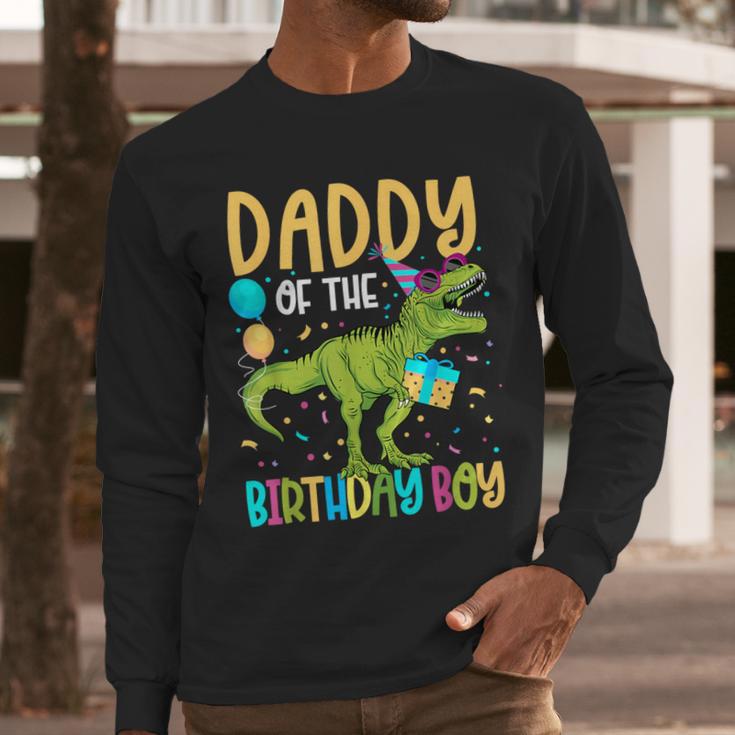 Daddy Of The Birthday Boy Family Matching Dinosaur Squad Men Long Sleeve T-Shirt