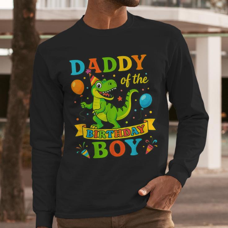 Daddy Of The Birthday Boy T-Rex Dinosaur Birthday Party Men Long Sleeve T-Shirt