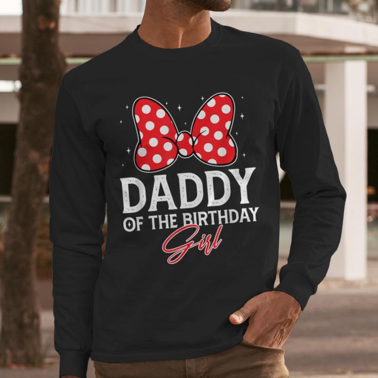 Daddy Of The Birthday Girl Cute Pink Bow Family Matching Men Long Sleeve T-Shirt