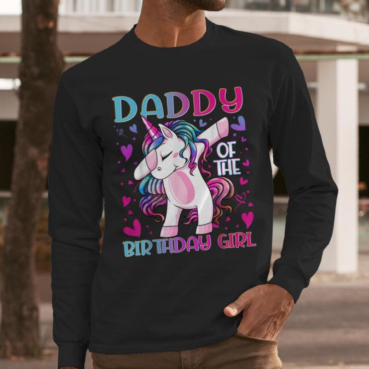 Daddy Of The Birthday Girl Dabbing Unicorn Dad Daddy Small Men Long Sleeve T-Shirt Daddy Of The Birthday Girl Dabbing Unicorn Dad Daddy Small Men Long Sleeve T-Shirt