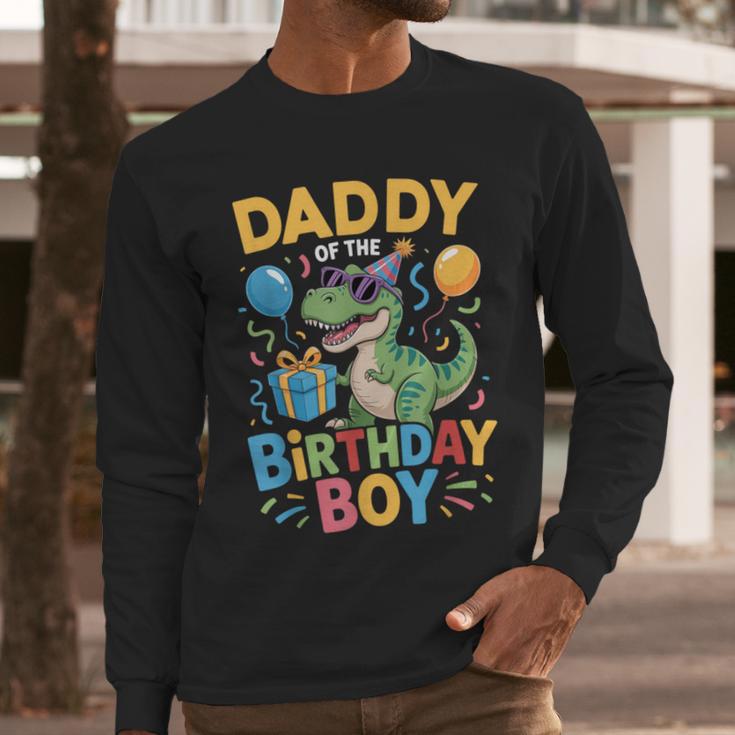 Daddy Of The Birthday Party Outfit Dinosaur Squad Dad Men Long Sleeve T-Shirt