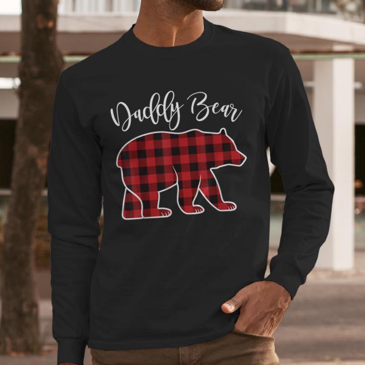 Daddy Dad Bear Pajama Red Buffalo Xmas Family Christmas Men Long Sleeve T-Shirt