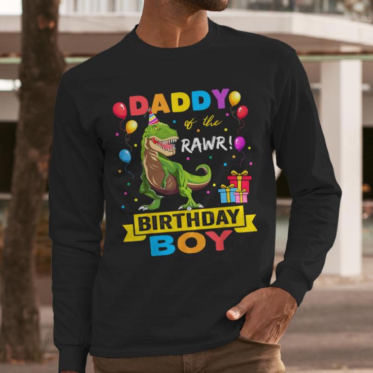 Daddy Dinosaur Shirt Cute Birthday Boy Family Apparel Men Long Sleeve T-Shirt