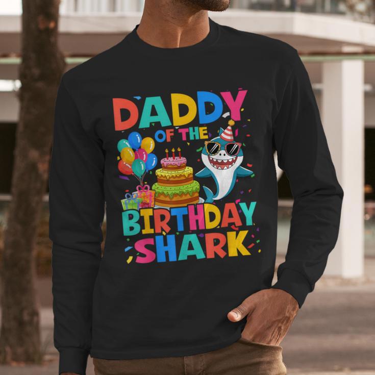 Daddy Of The Shark Birthday Dad Matching Family Men Long Sleeve T-Shirt