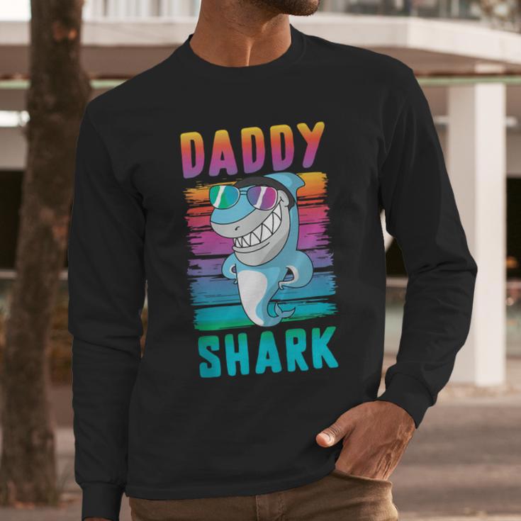 Daddy Shark Retro Vintage Dad Men Long Sleeve T-Shirt Daddy Shark Retro Vintage Dad Men Long Sleeve T-Shirt