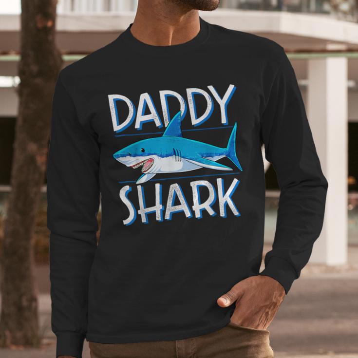 Daddy SharkShirt Fathers Day Family Matching Dad Men Long Sleeve T-Shirt