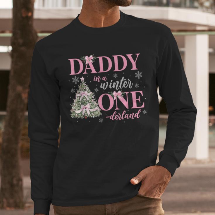 Daddy In a Winter Onederland Birthday Girl Christmas Tree Men Long Sleeve T-Shirt