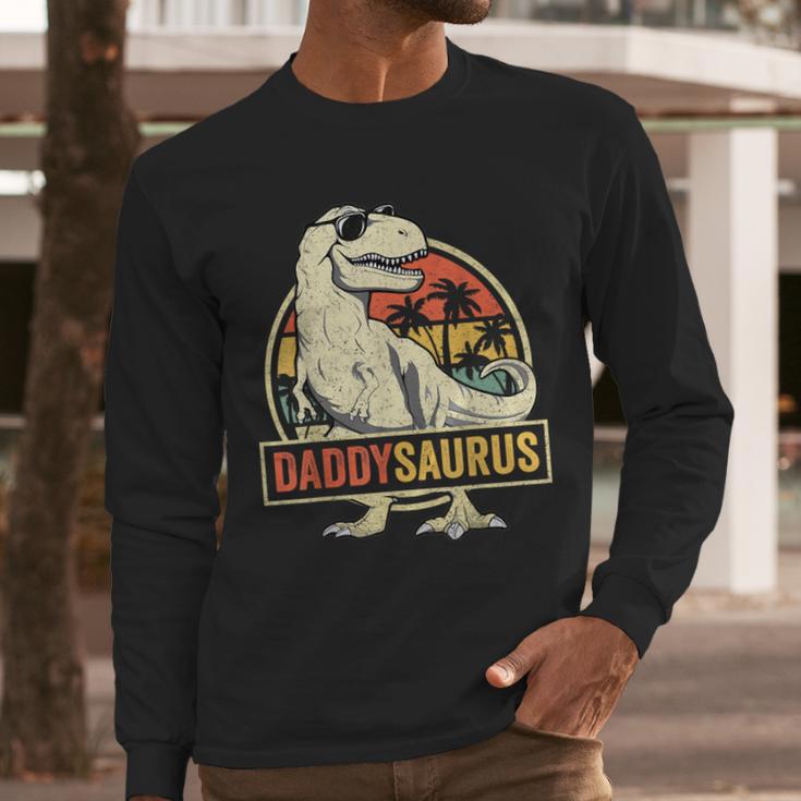 Daddysaurus Shirt T-Rex Dad Dinosaur Men Long Sleeve T-Shirt