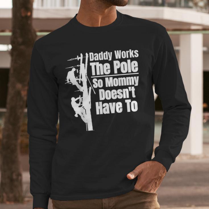 Dads Electrical Lineman Gear Husband & Lineman Wife Men Long Sleeve T-Shirt