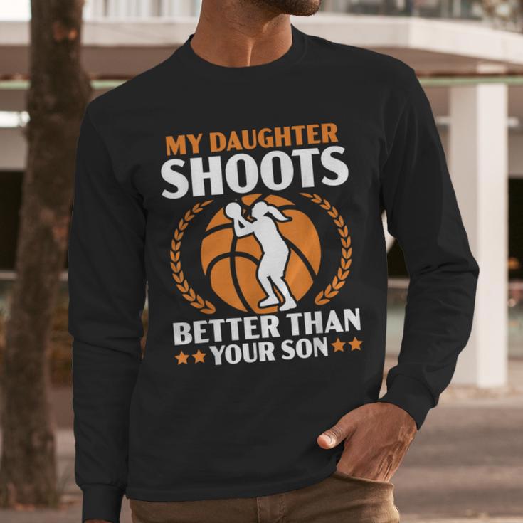Daughter Basketball Sport Basketball Dad Mom Basketball Fan Men Long Sleeve T-Shirt
