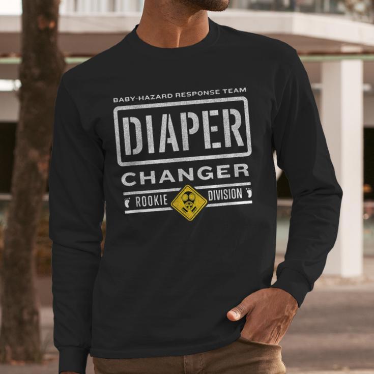 Diaper Changer Duty Expecting Baby New Dad Mom Men Long Sleeve T-Shirt