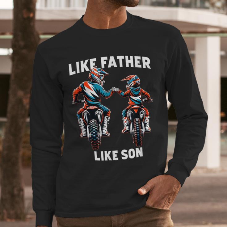Dirt Bike Family Father Son Motocross Off-Road MX Dad Boys Men Long Sleeve T-Shirt