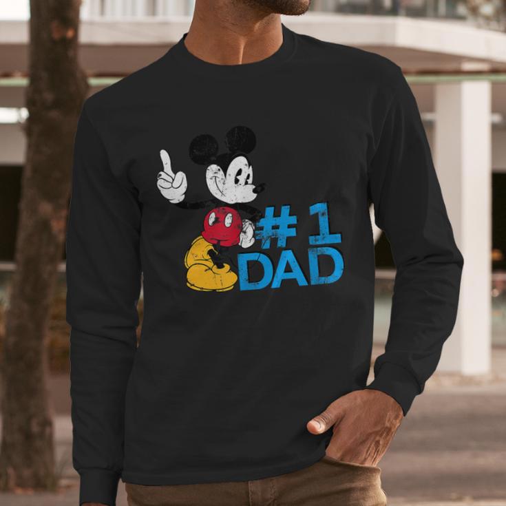 Disney Mickey Mouse Father's Day 1 Dad Men Long Sleeve T-Shirt Disney Mickey Mouse Father's Day 1 Dad Men Long Sleeve T-Shirt