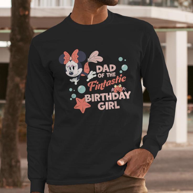 Disney Minnie Mouse Mermaid Dad Of The Birthday Girl Men Long Sleeve T-Shirt