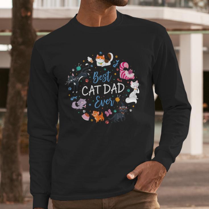 Disney Pet Parent Father’s Day Disney Cats Best Cat Dad Ever Men Long Sleeve T-Shirt