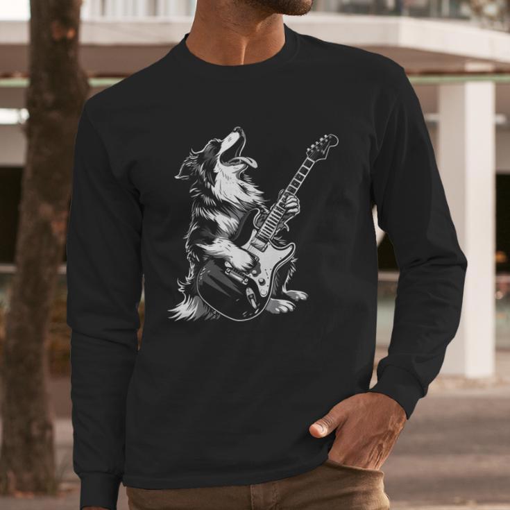 Dog Guitarist Guitar Australian Shepherd Dad Mom Men Long Sleeve T-Shirt Dog Guitarist Guitar Australian Shepherd Dad Mom Men Long Sleeve T-Shirt