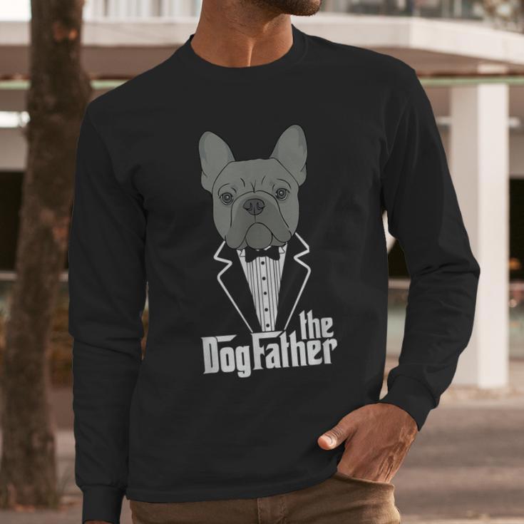 The Dogfather French Bulldog Dad Frenchie Papa T-Shirt Small Men Long Sleeve T-Shirt
