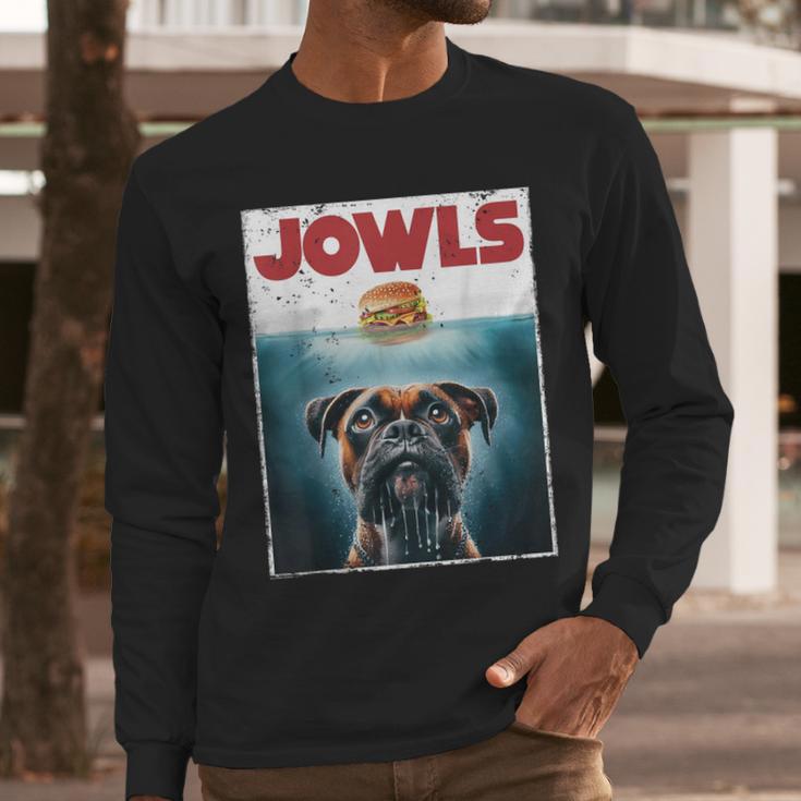 Drooling Boxer Jowls Fawn Dog Mom Dog Dad Burger Men Long Sleeve T-Shirt