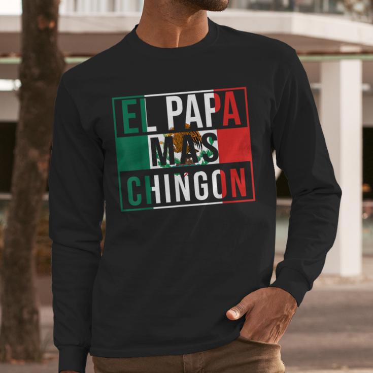 El Papa Mas Chingon Best Mexican Dad Men Long Sleeve T-Shirt