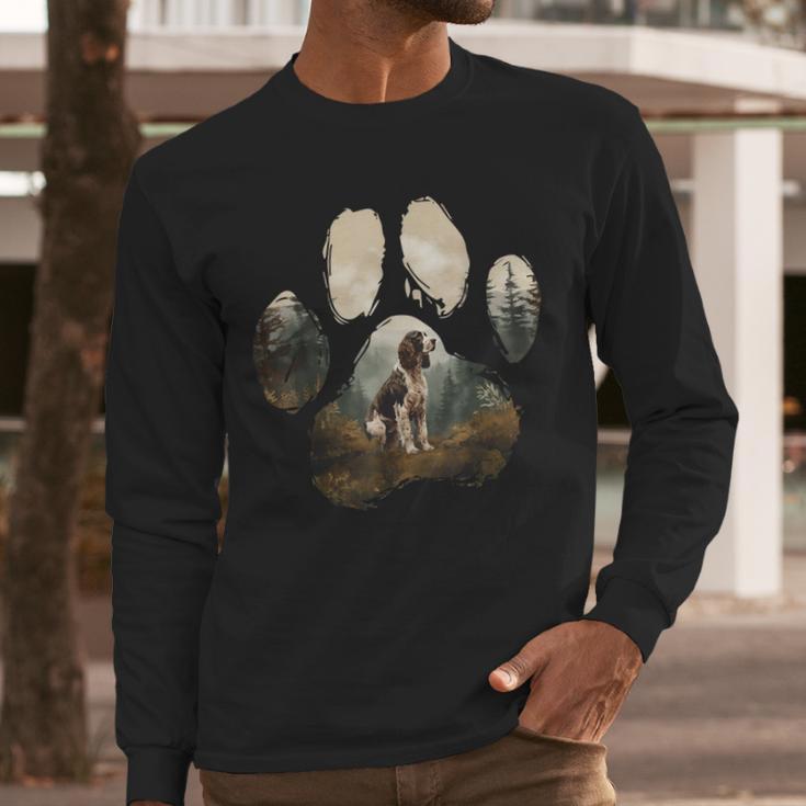 English Springer Spaniel Mountain Paw Dog Mom Dad Men Long Sleeve T-Shirt