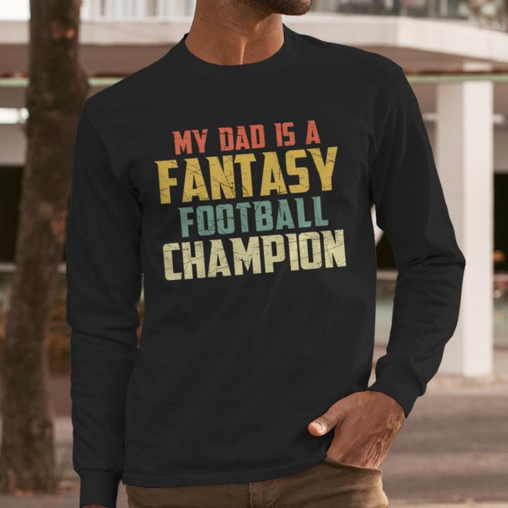 Fantasy Football Dad Champion Vintage Draft Party Men Long Sleeve T-Shirt