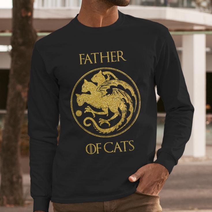 Father Of Cats Shirt Cat Dad Cat Daddy Men Long Sleeve T-Shirt