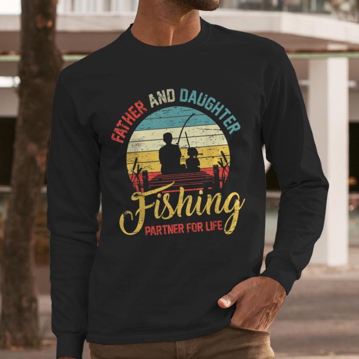 Father Daughter Fishing Partner For Life Retro Matching Dad Men Long Sleeve T-Shirt