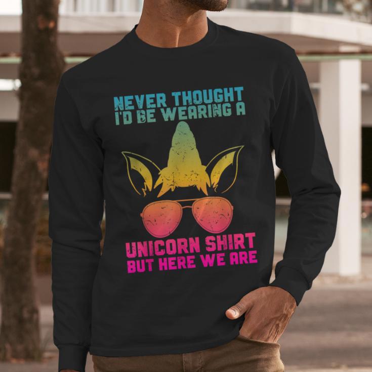 Fathers Day I Wear A Unicorn Shirt Dadacorn Men Long Sleeve T-Shirt