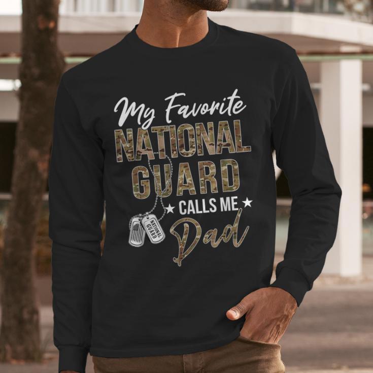 My Favorite National Guard Calls Me Dad Military Family Men Long Sleeve T-Shirt