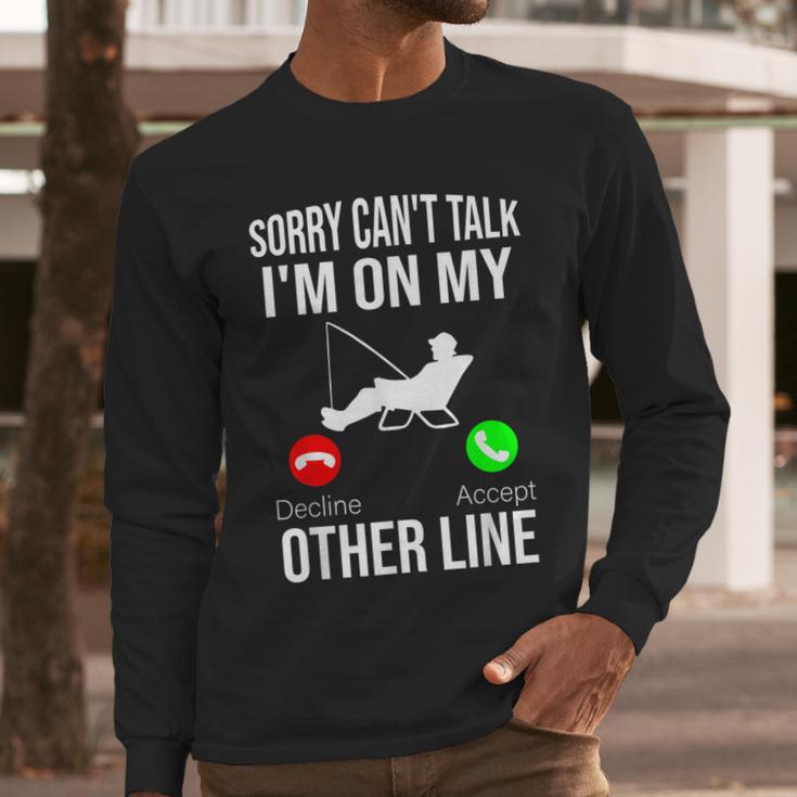 Fishing Dad Men Reel Cool Fish Bass Fishing Men Long Sleeve T-Shirt