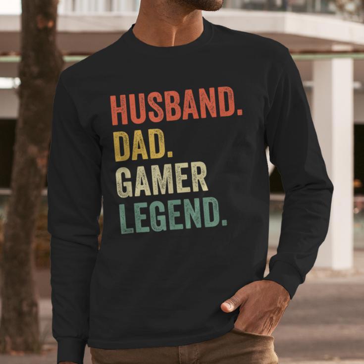 Gamer Husband Dad Video Game Legend Father's Day Men Long Sleeve T-Shirt